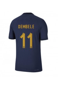 Frankrijk Ousmane Dembele #11 Voetbaltruitje Thuis tenue WK 2022 Korte Mouw